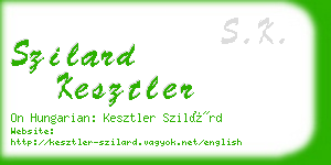 szilard kesztler business card